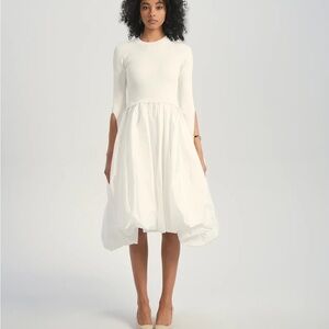 NWT Aleeza Paris Ivory Celeste Knit Bubble Dress Size XL